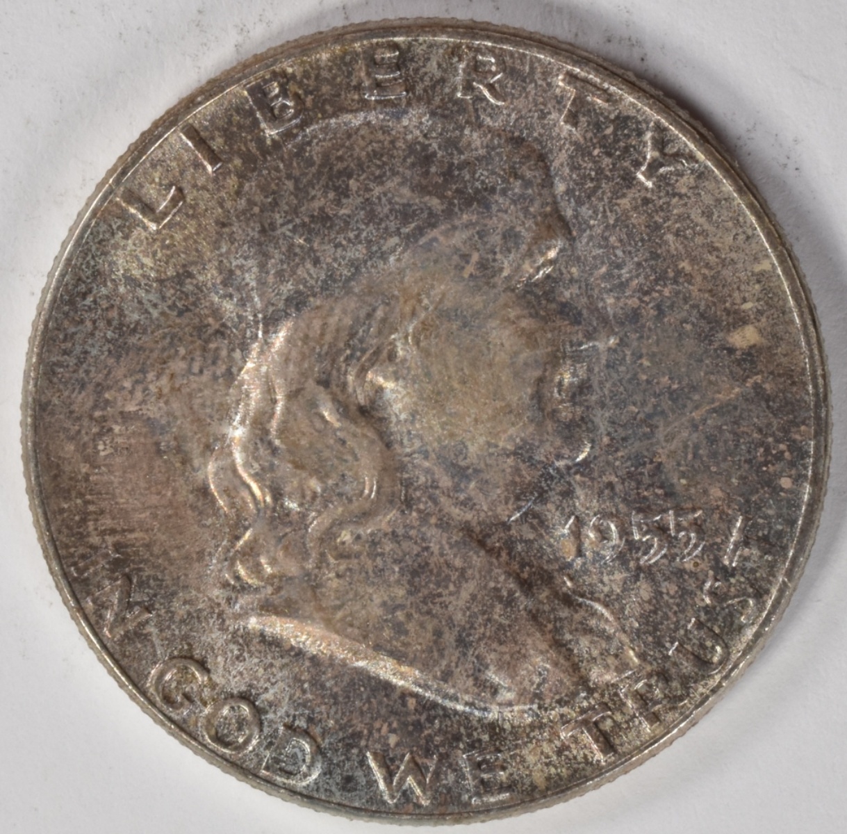 1955 Toned Franklin Half Dollar