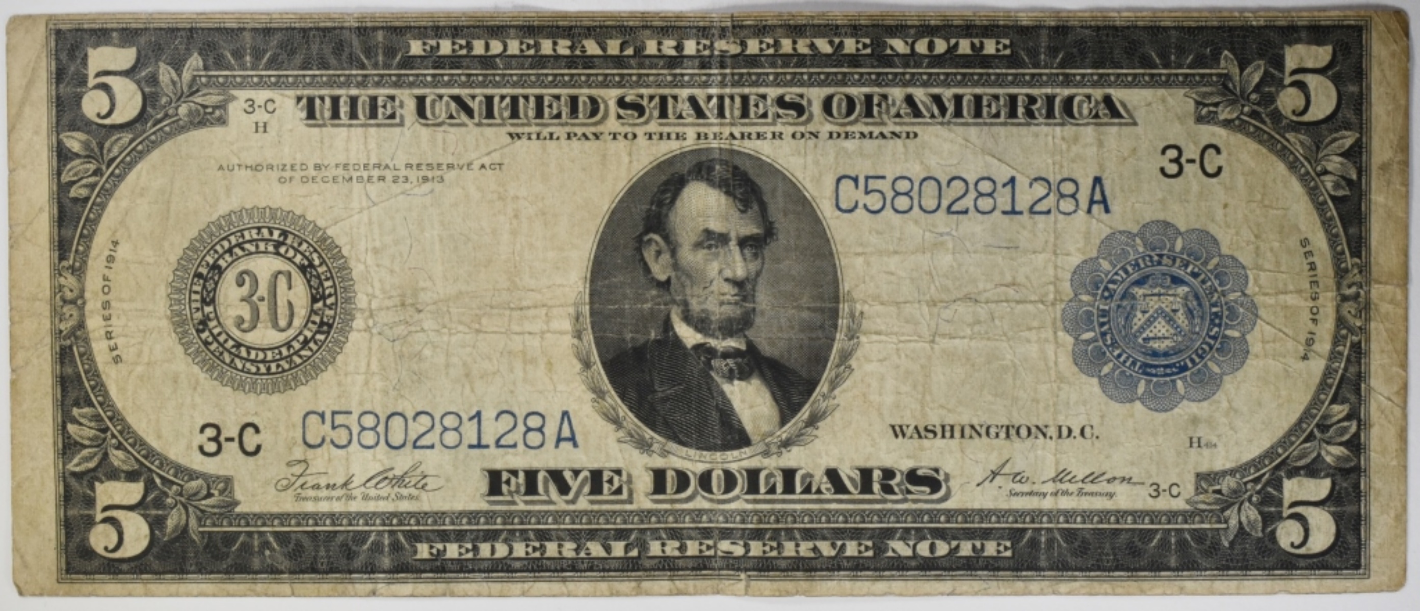 1914 $5 Federal Reserve Note