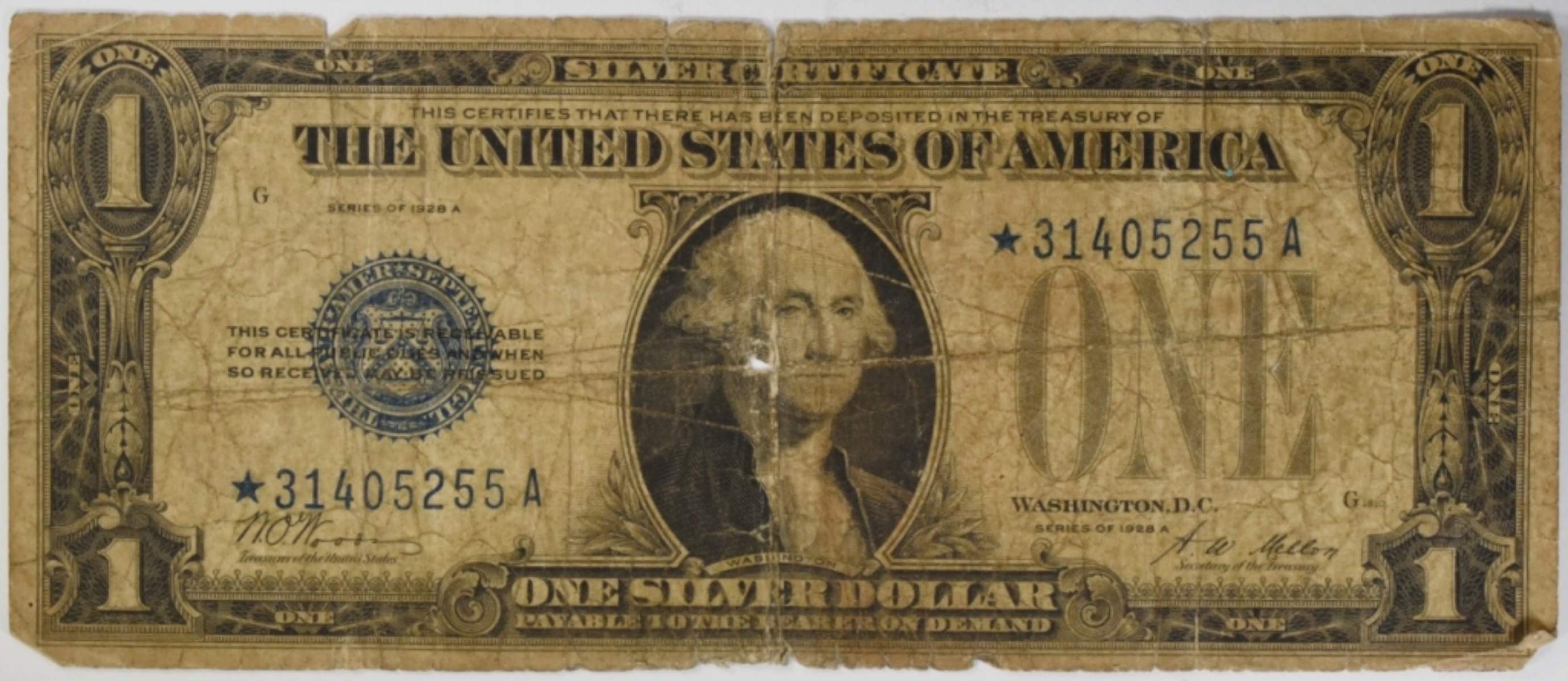 1928A $1 Star Note Silver Cert