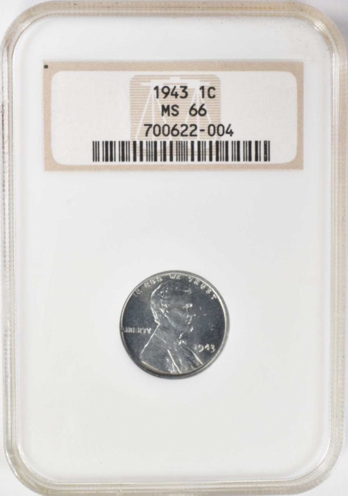 1943 Steel Lincoln Cent MS66 NGC