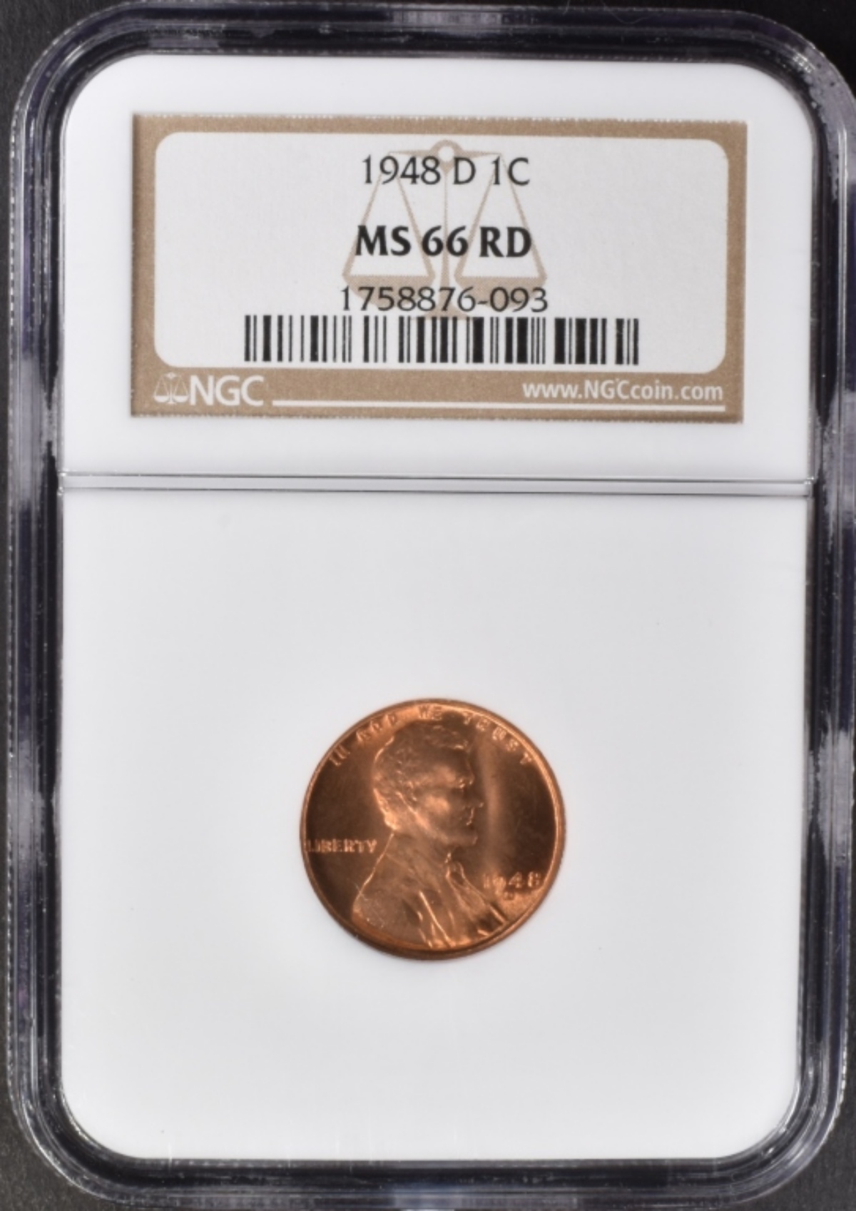 1948-D Lincoln Cent MS66RD NGC