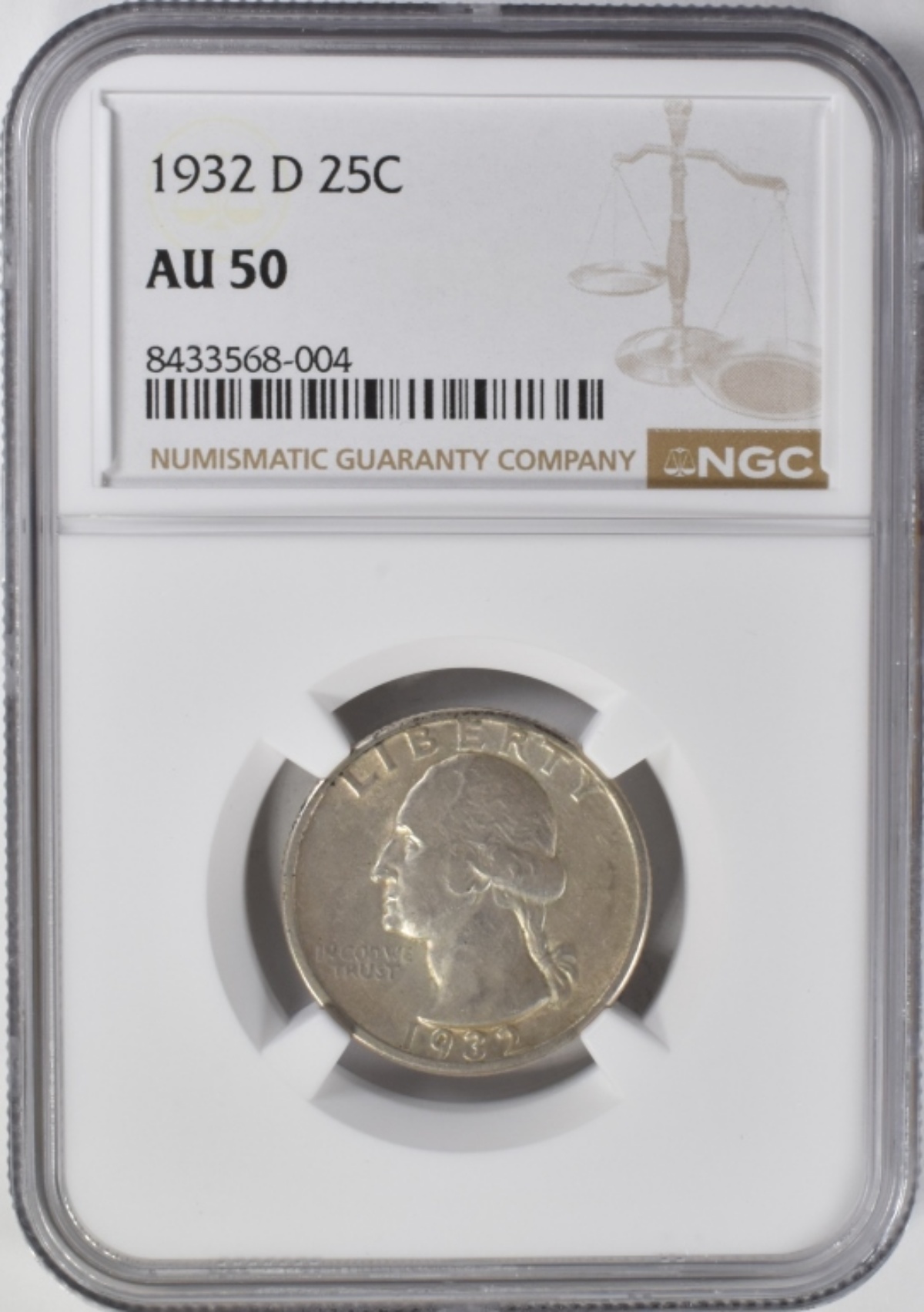 1932-D Washington Quarter AU50 NGC