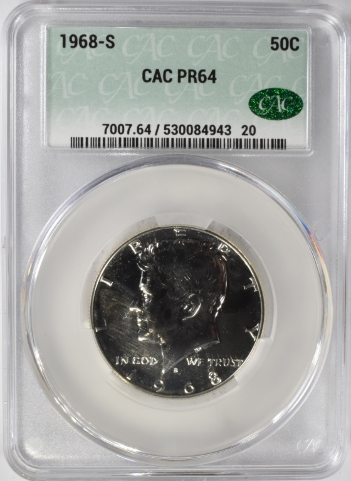 1968-S Kennedy Half Dollar PR64 CAC