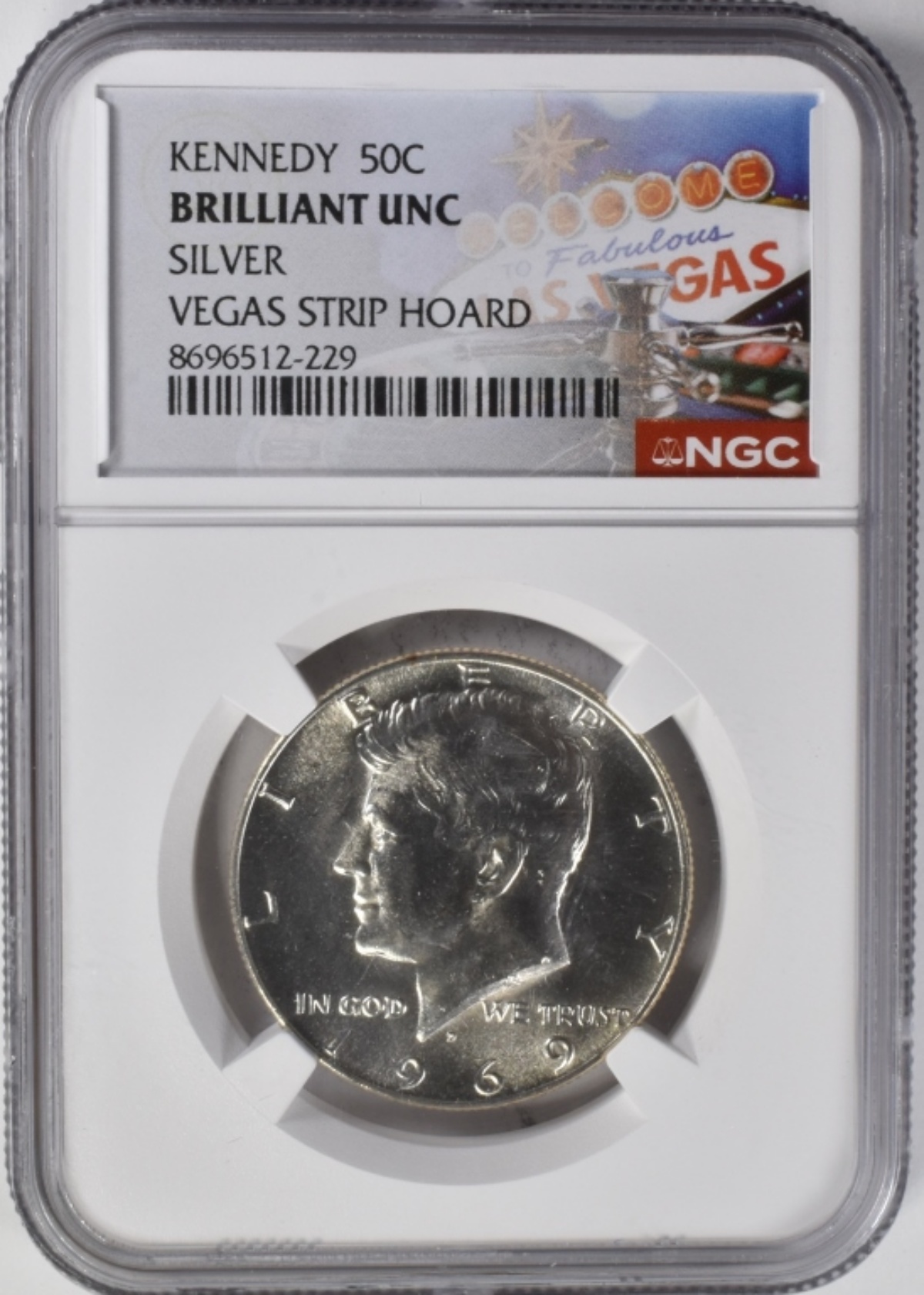 1969-D Silver Kennedy Half Dollar BU NGC