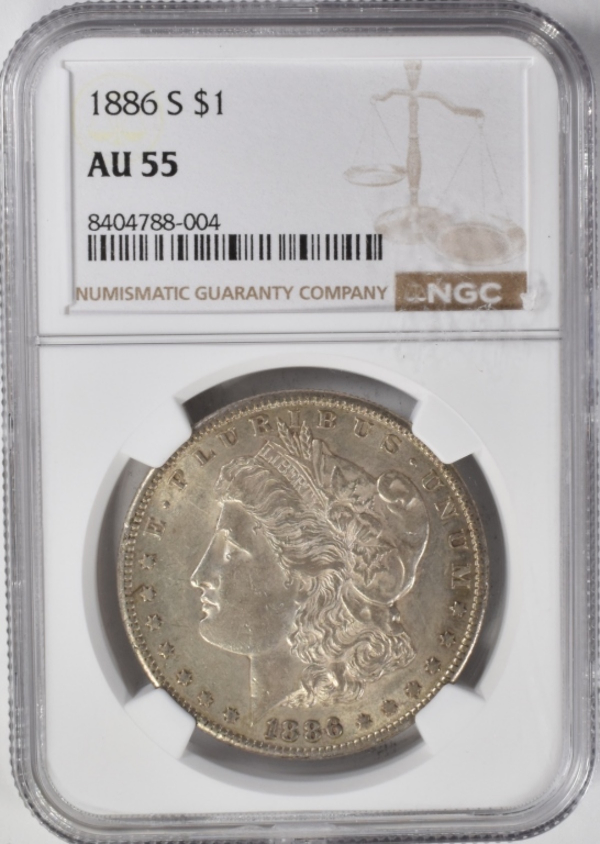 1886-S Morgan Dollar AU55 NGC