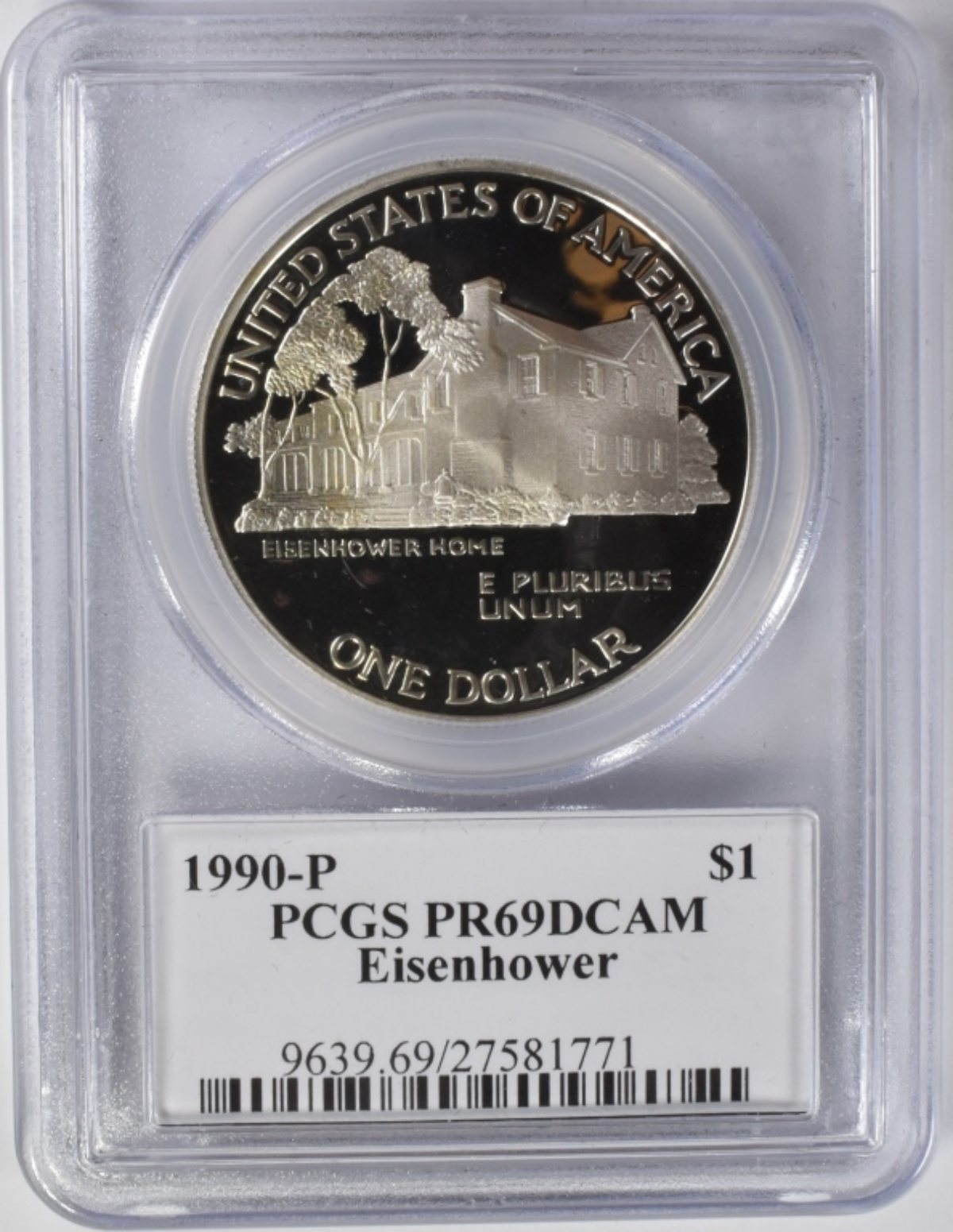 1990-P Eisenhower Commem $1 PR69DCAM PCGS