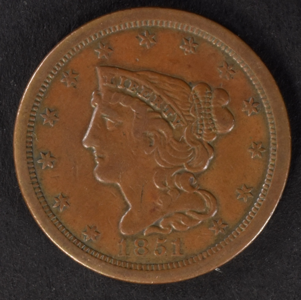 1851 Braided Hair Half Cent