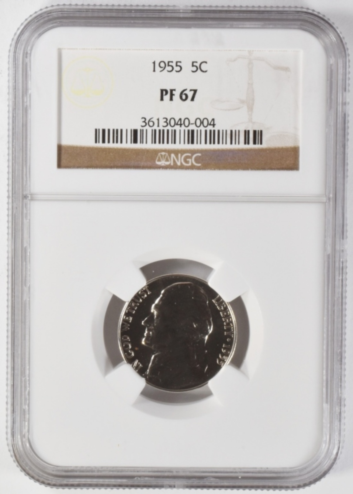 1955 Jefferson Nickel PF67 NGC