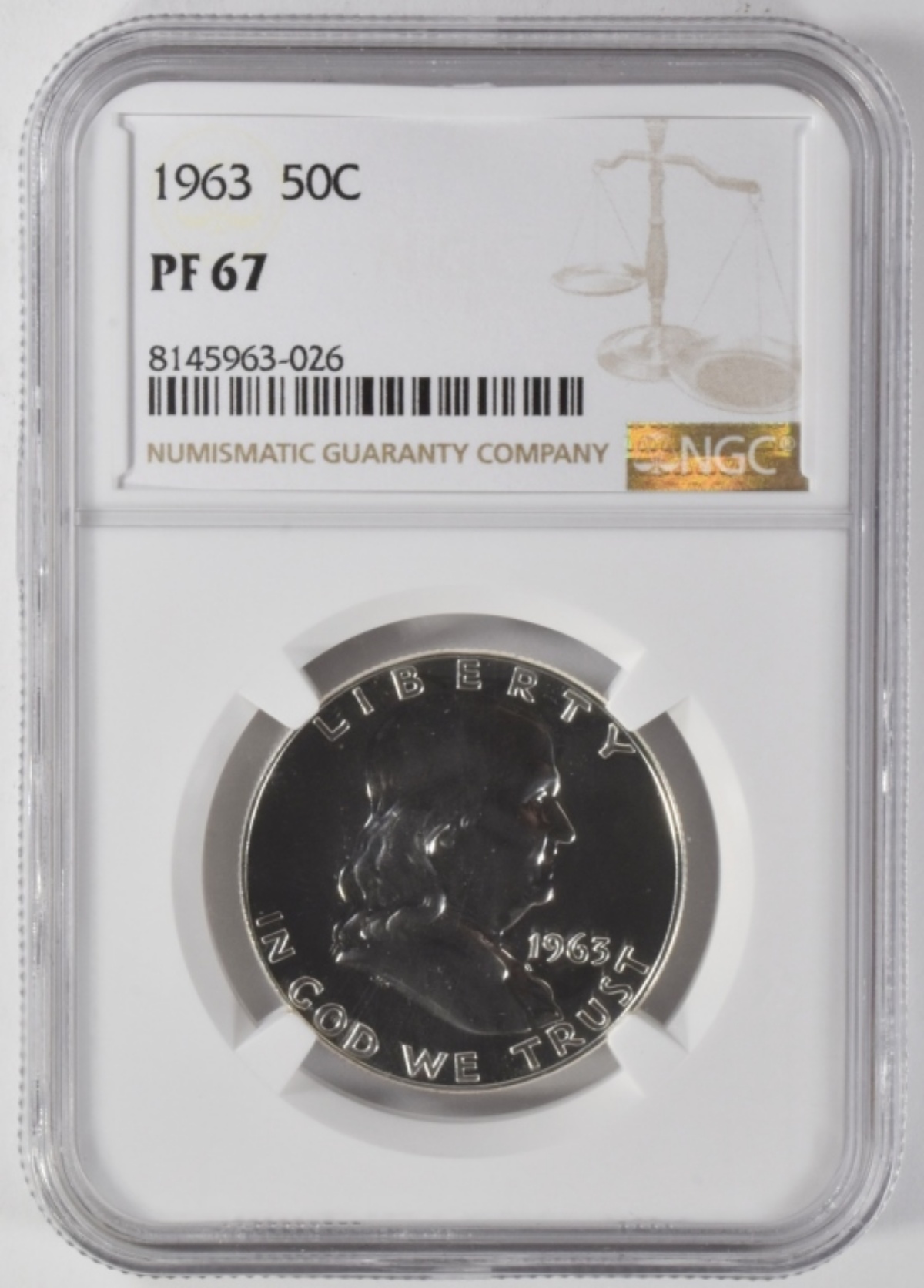 1963 Franklin Half Dollar PF67 NGC