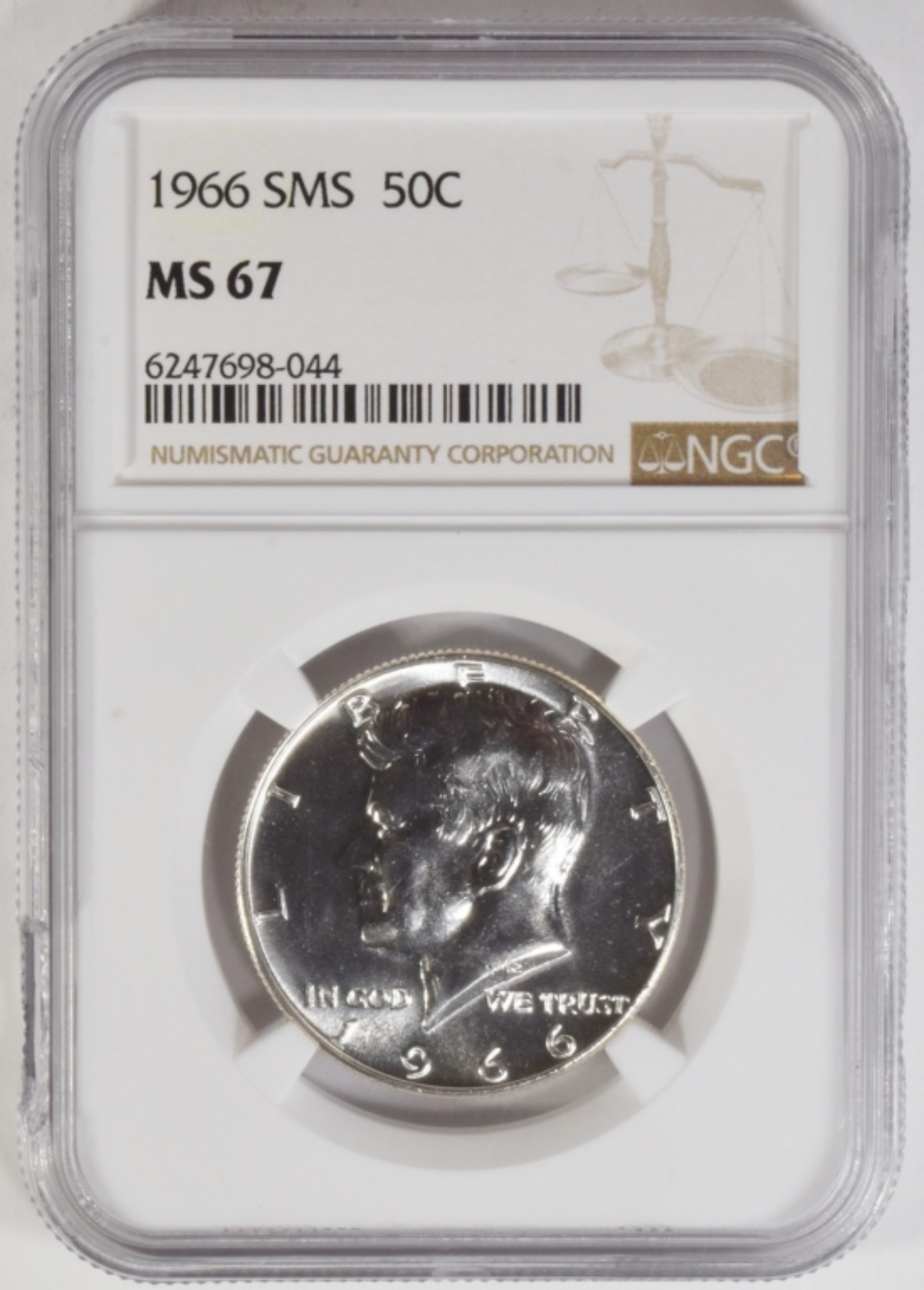 1966 SMS Kennedy Half Dollar MS67 NGC