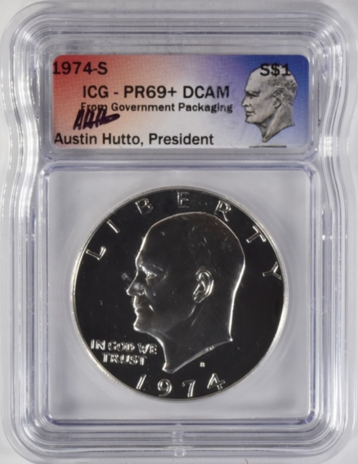 1974-S Silver Ike Dollar PR69+DCAM ICG