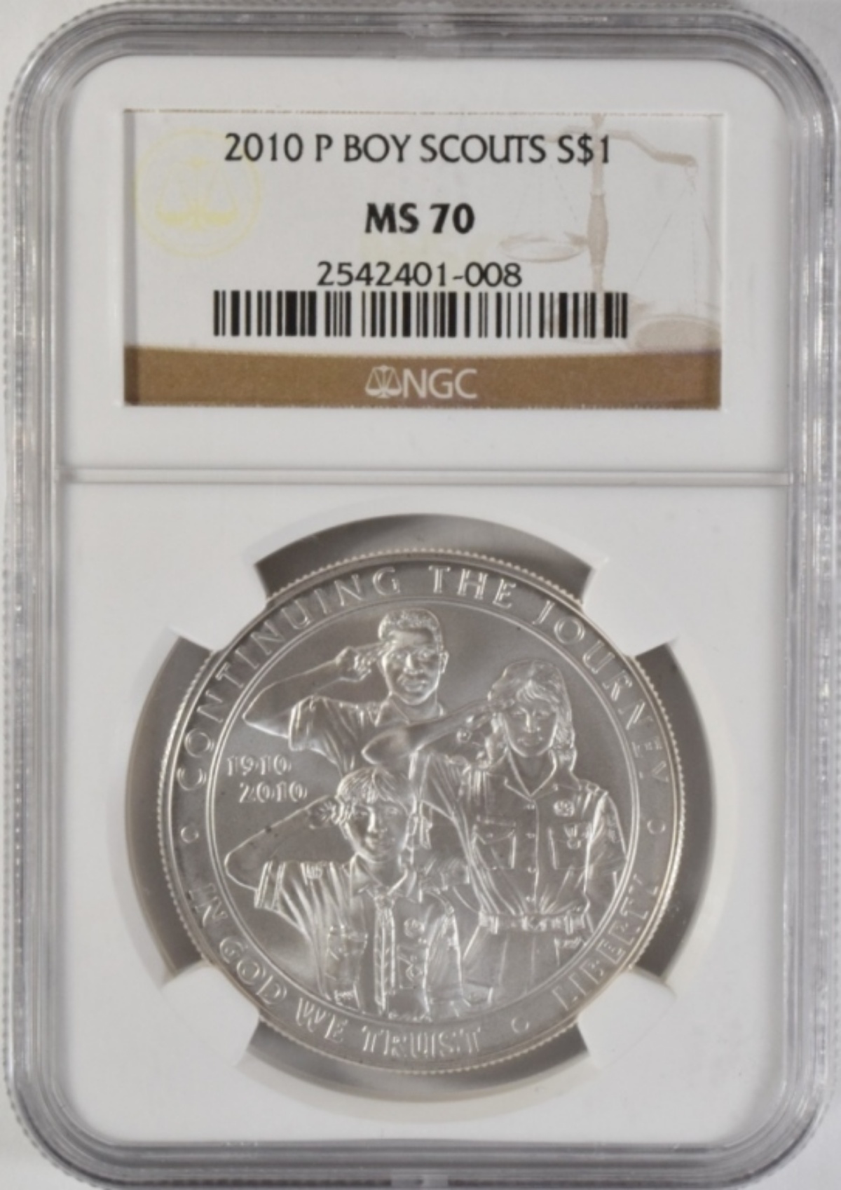 2010-P Boy Scout $1 Commem MS70 NGC