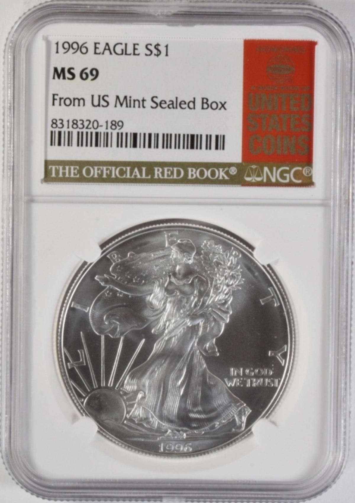 1996 American Silver Eagle MS69 NGC