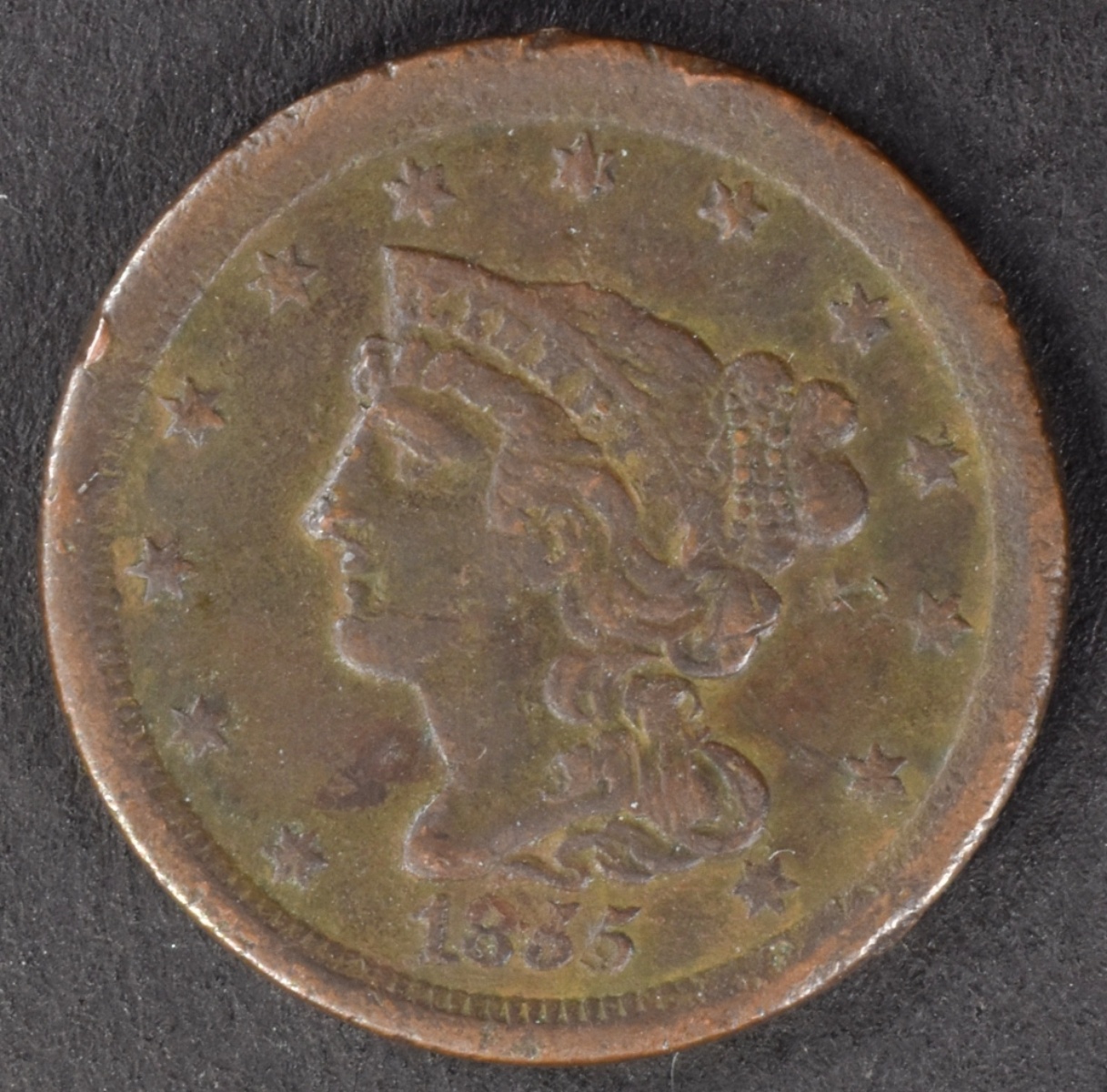 1855 Braided Hair Half Cent