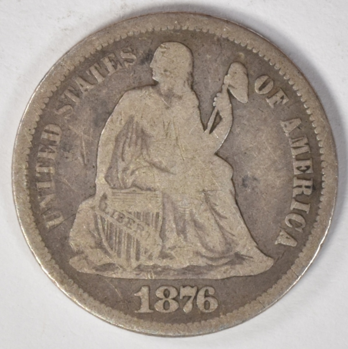 1876-CC Seated Dime