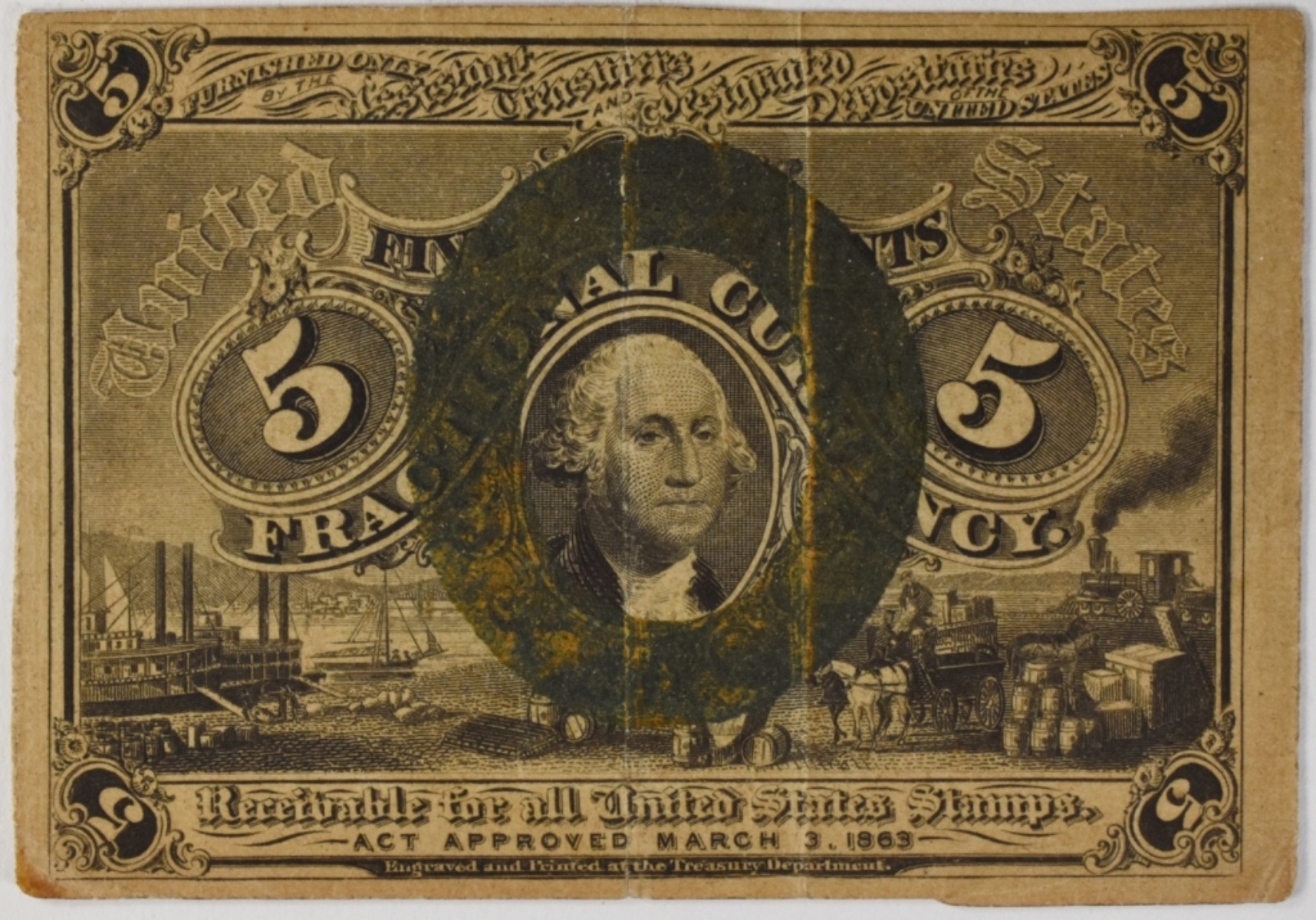 1863 5 Cent Fractional Currency 2nd Issue
