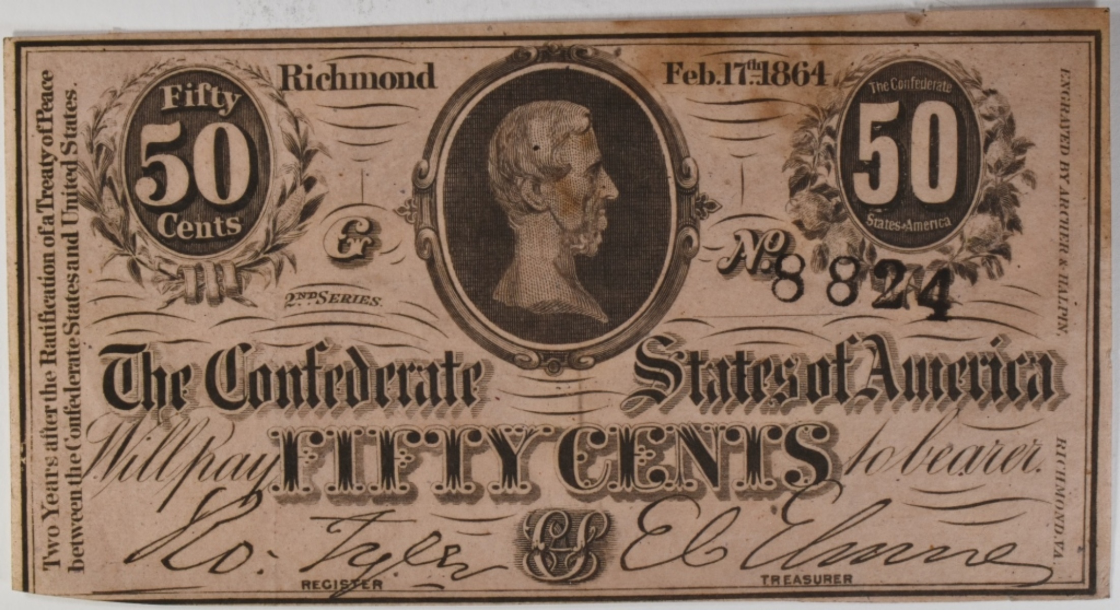 1864 Confederate States Fifty Cents