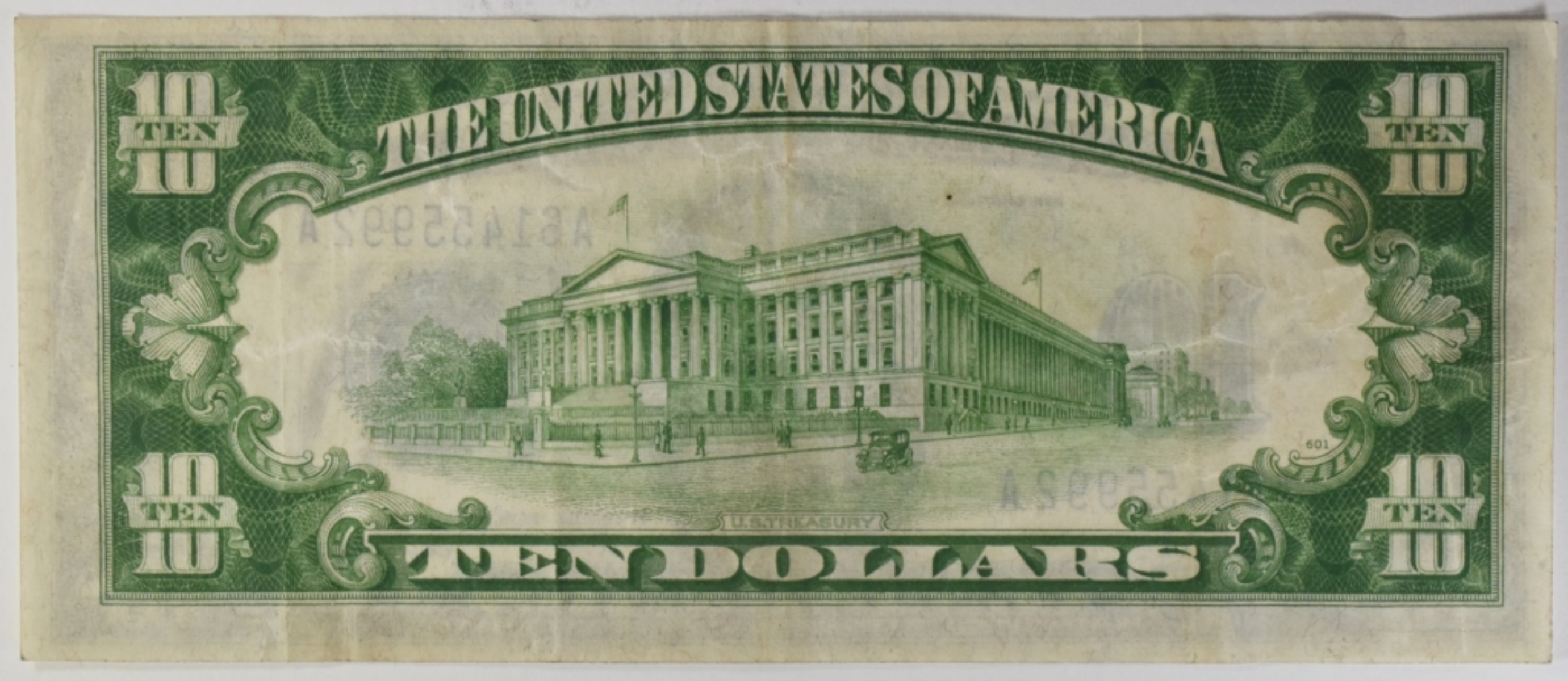 1934 $10 Silver Cert. SN A61455992A