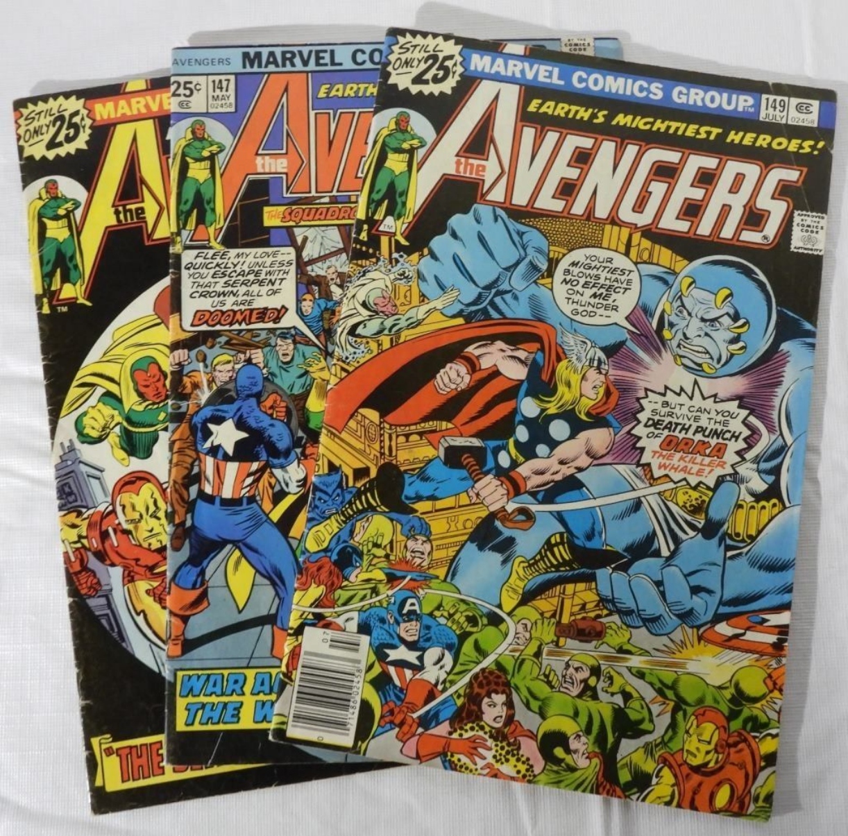 Avengers #146,147,149 Bronze Age Marvel Comics Raw