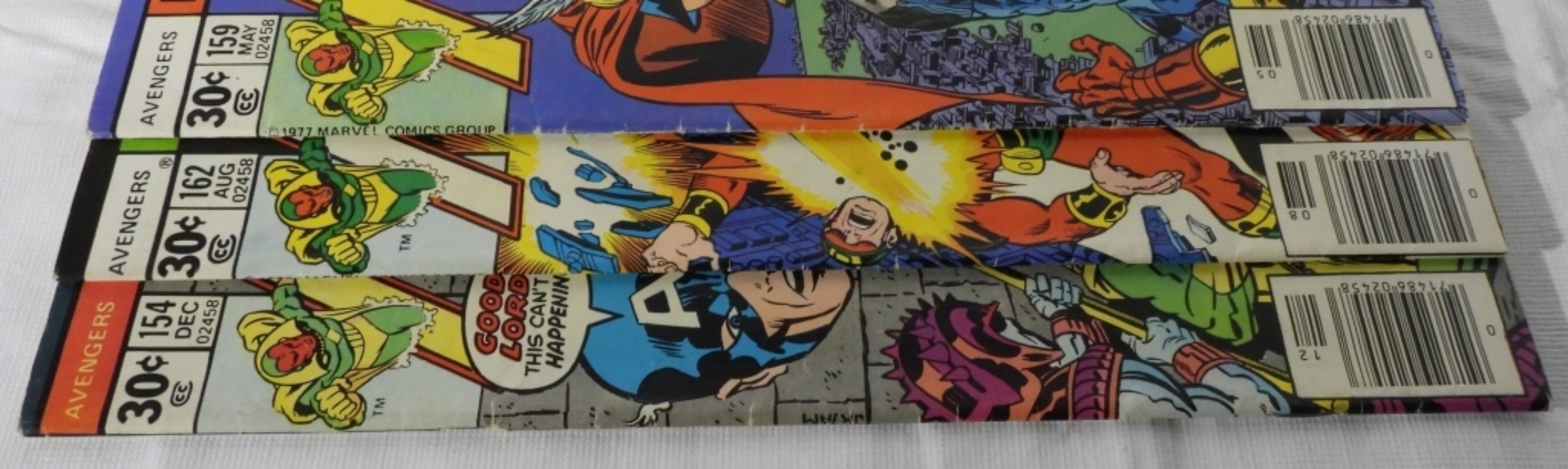 Marvel Avengers #159, #154, #162 1977 Raw Lot