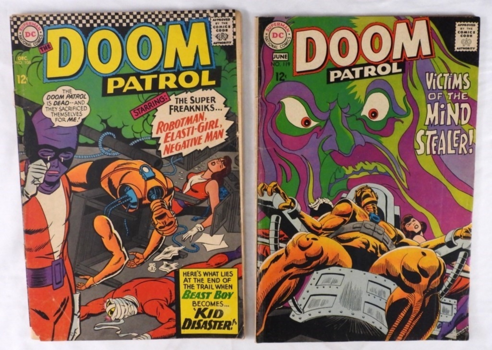 Doom Patrol #108 & #119 DC Comics Silver Age Lot
