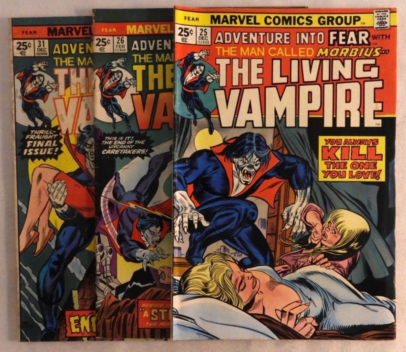 Adventure into Fear #25, 26, 31 Morbius raw