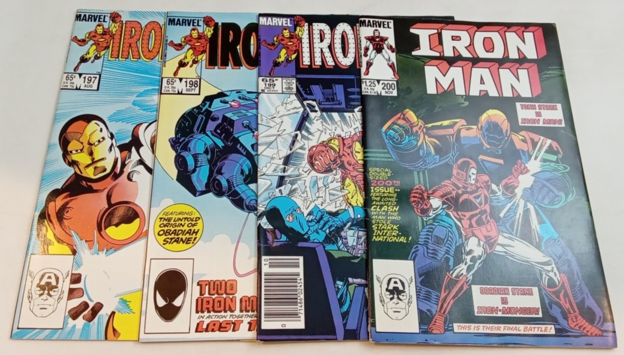 Iron Man Marvel Comics Issues 197, 198, 200, 226 (