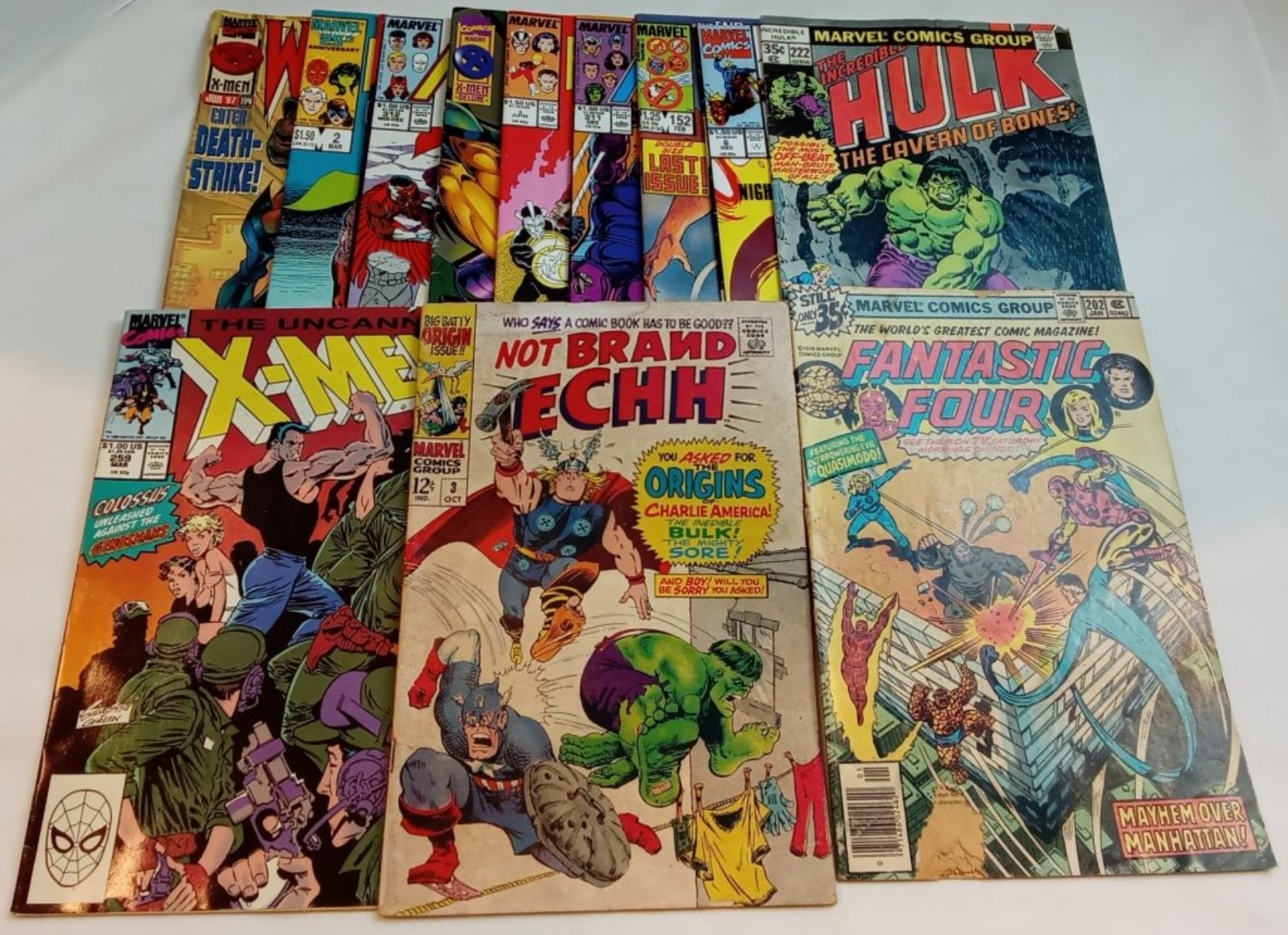 Marvel Comics Lot, 12 Issues 1960s-1990s, Raw