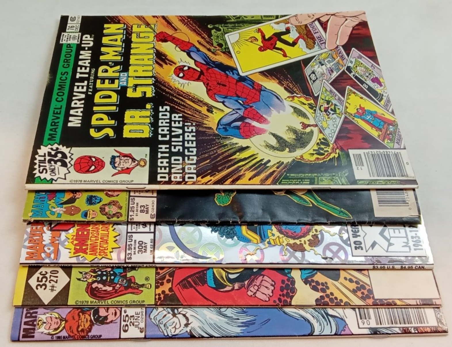 Marvel Comics Lot 5 Issues 1970s-1990s Raw