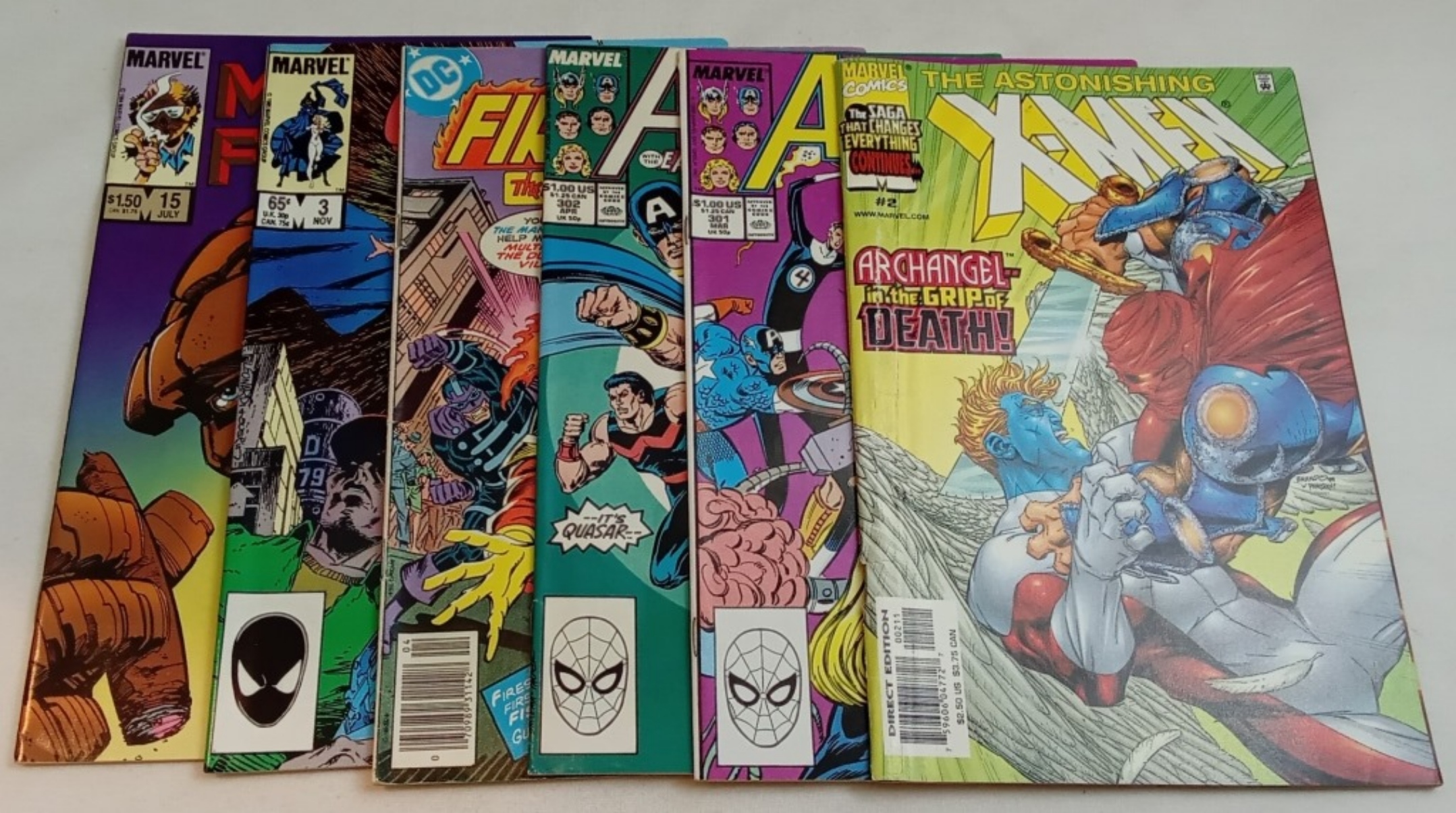 Marvel Comics Lot, Six Issues 1980s-1990s, Raw