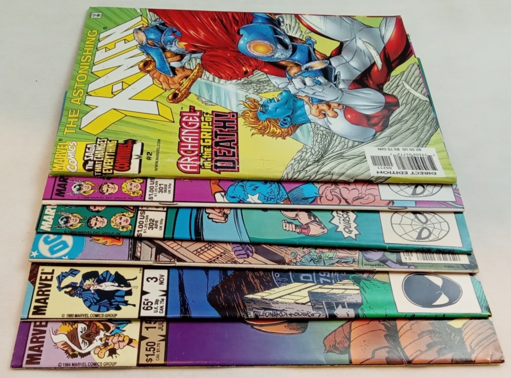 Marvel Comics Lot, Six Issues 1980s-1990s, Raw