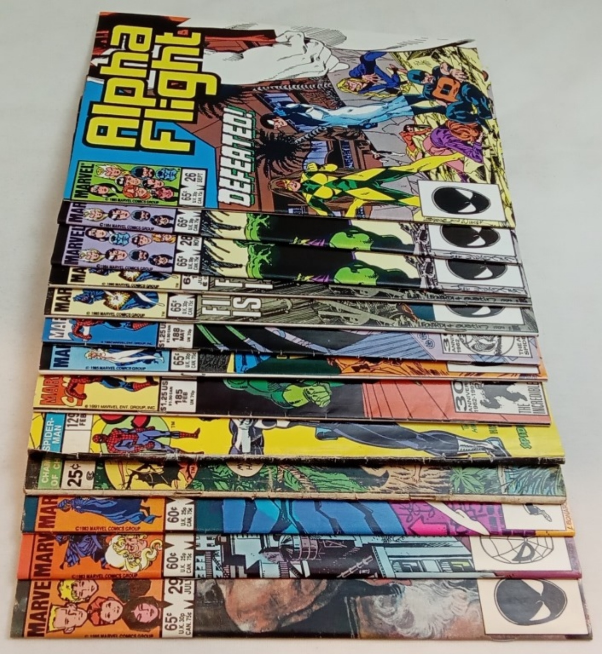 Marvel Comics Lot of 13, 1980s-1990s Raw