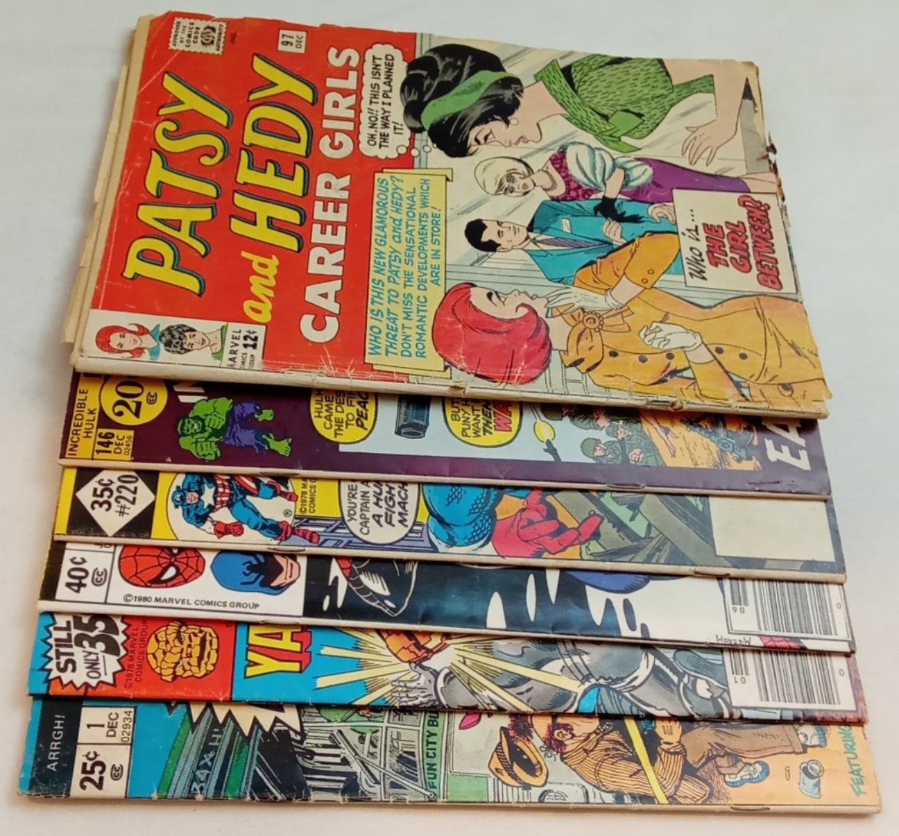 Marvel Comics Lot of 6, 1964s-1980s Raw