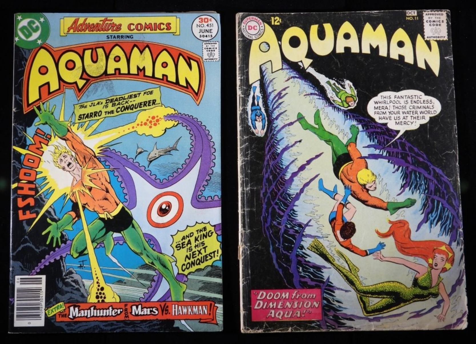 Aquaman #11 1963 & Aquaman #451 1977 DC Lot