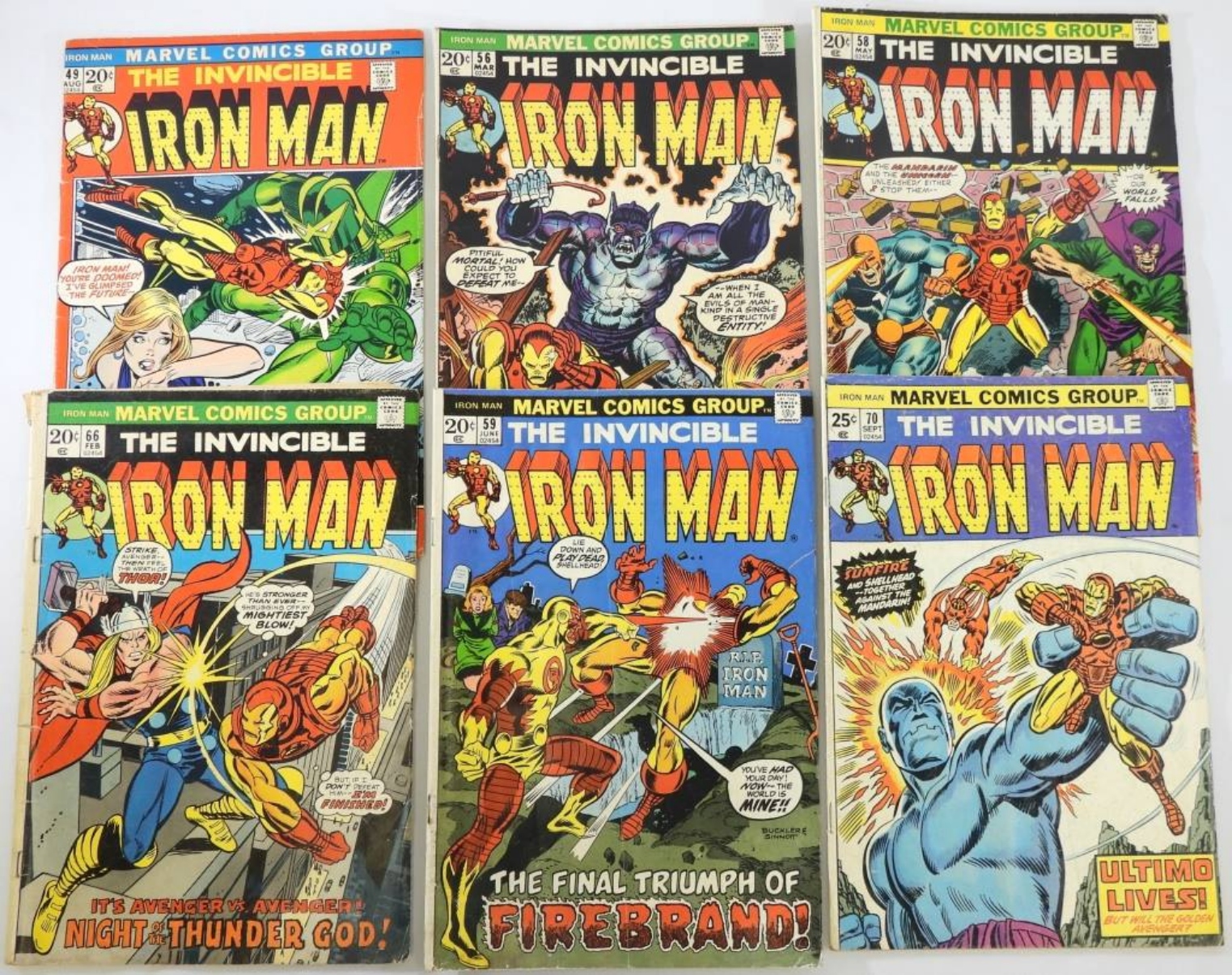 Iron Man Bronze Age Lot Of 6 Marvel