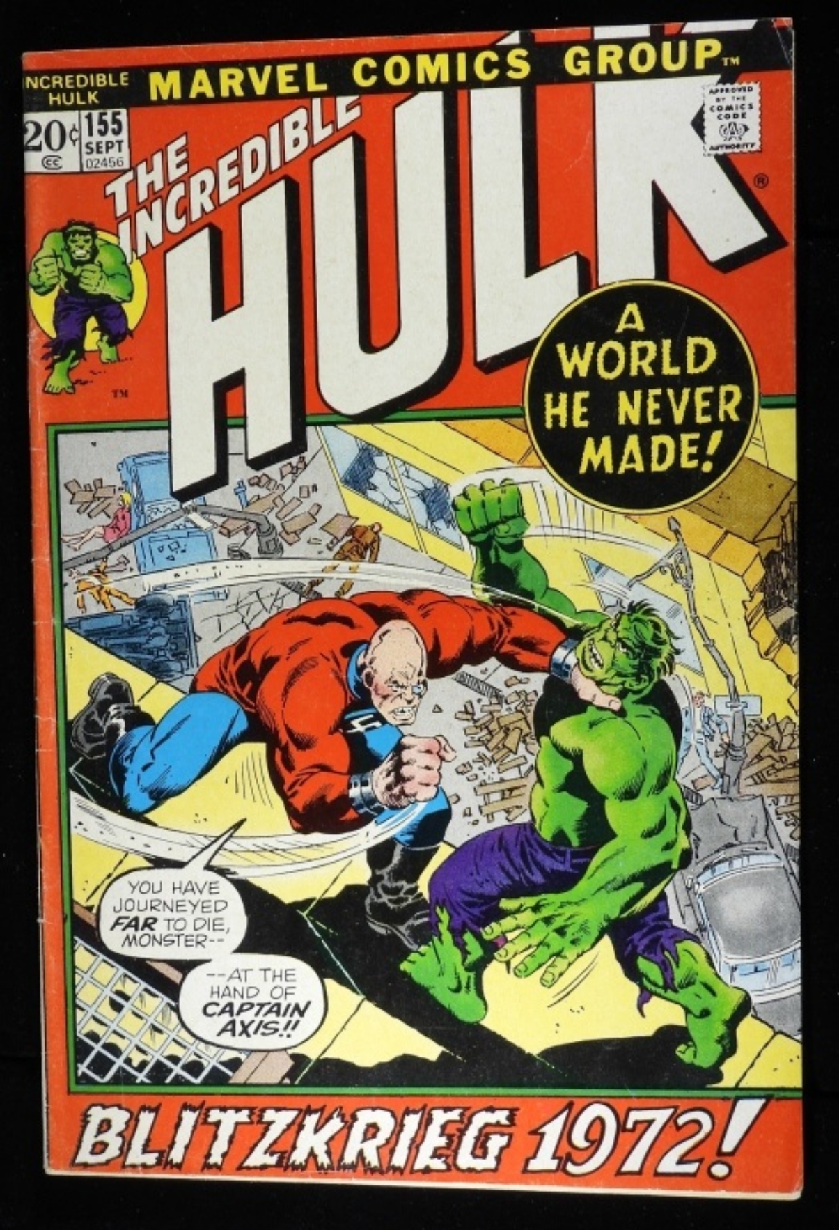 Incredible Hulk #155 1972 Marvel Raw