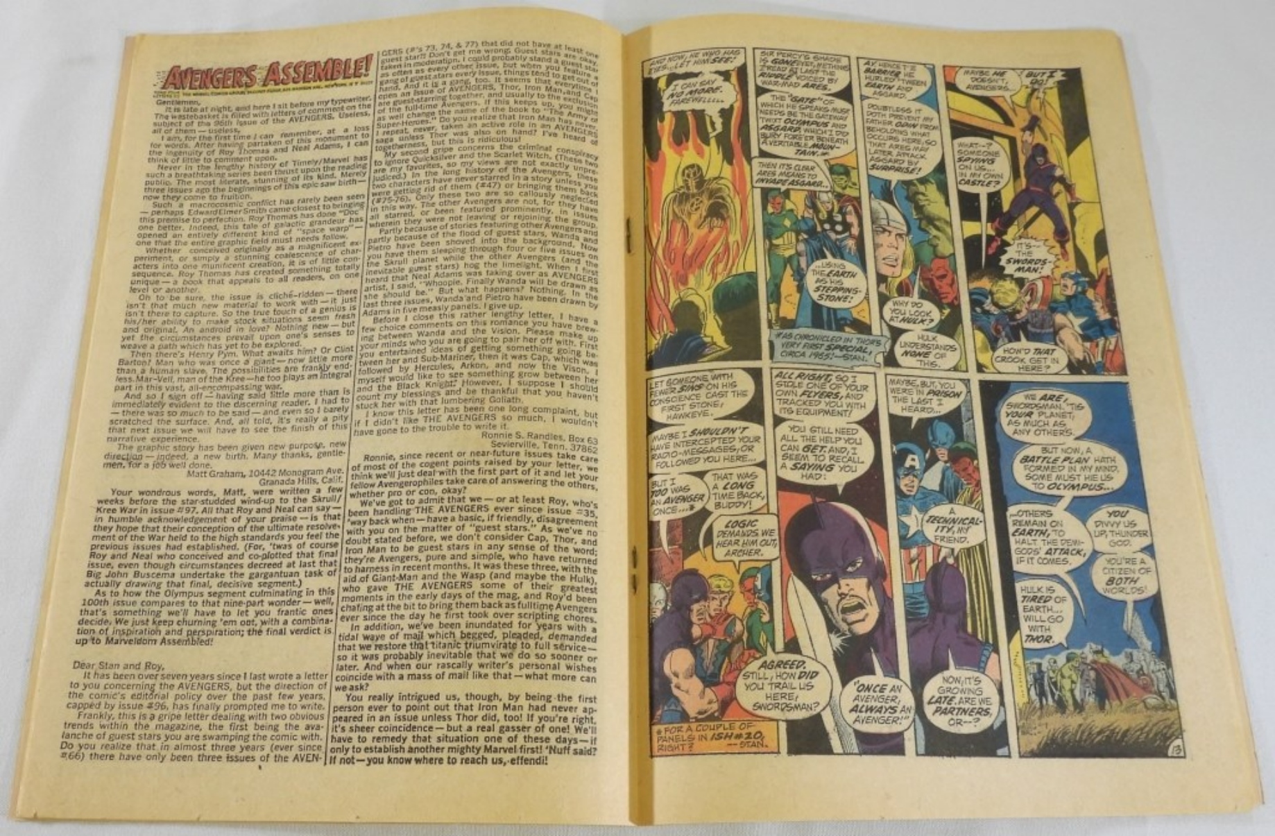 Avengers #100 1972 Marvel Barry Smith Cover