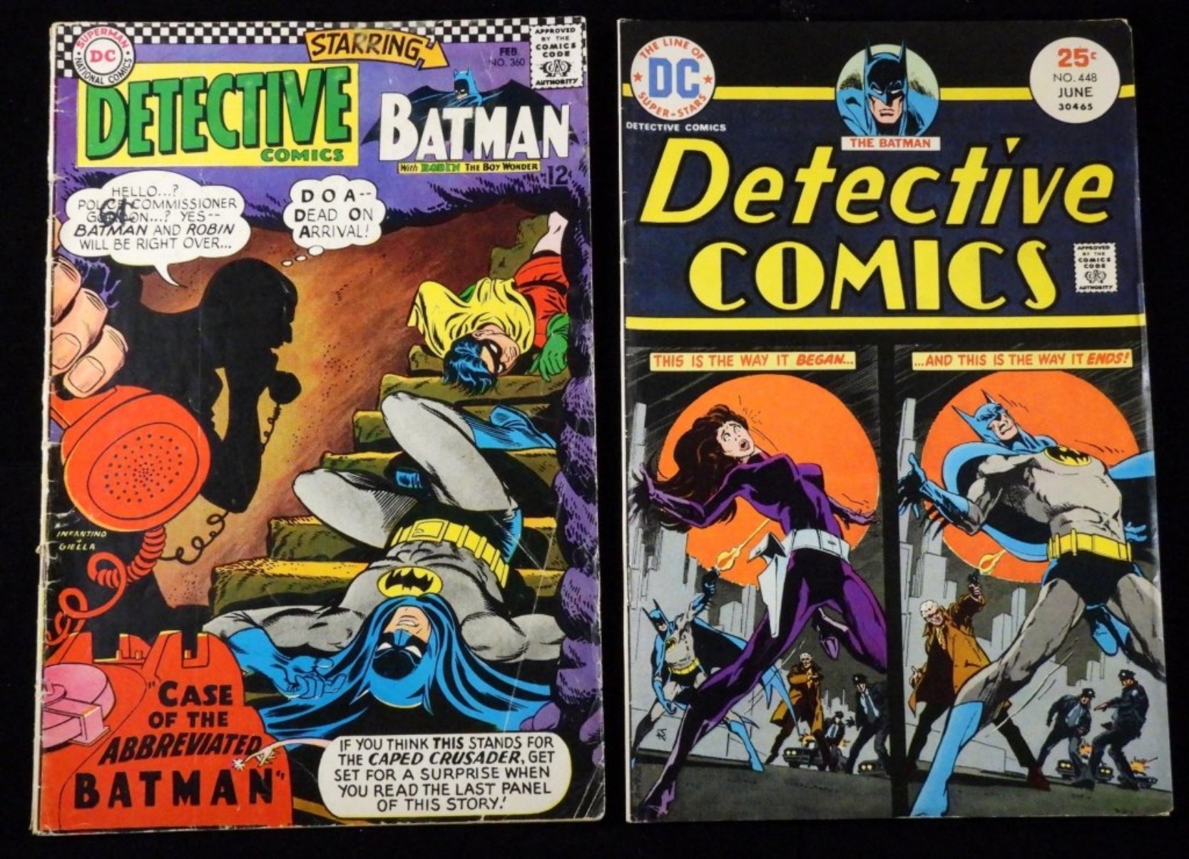Detective Comics #360 & #448 Batman Lot Raw