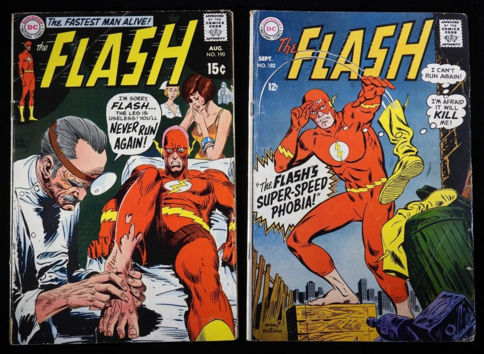 Flash #182 & #190 DC Silver Age Lot
