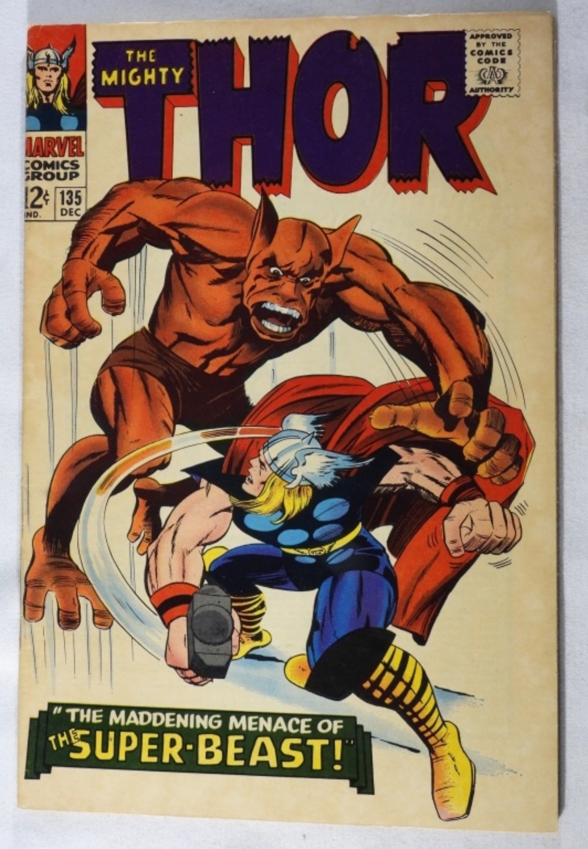 Thor #135 1966 Marvel, Super-Beast Cover