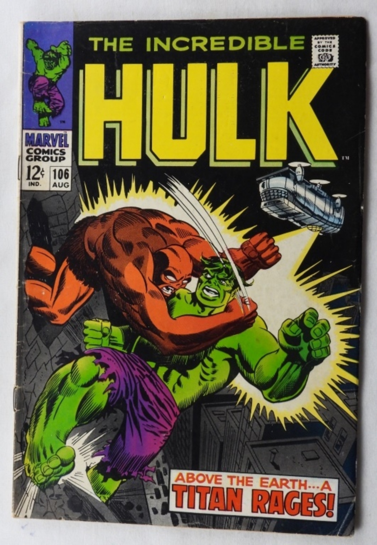 Incredible Hulk #106 1968 Marvel Silver Age