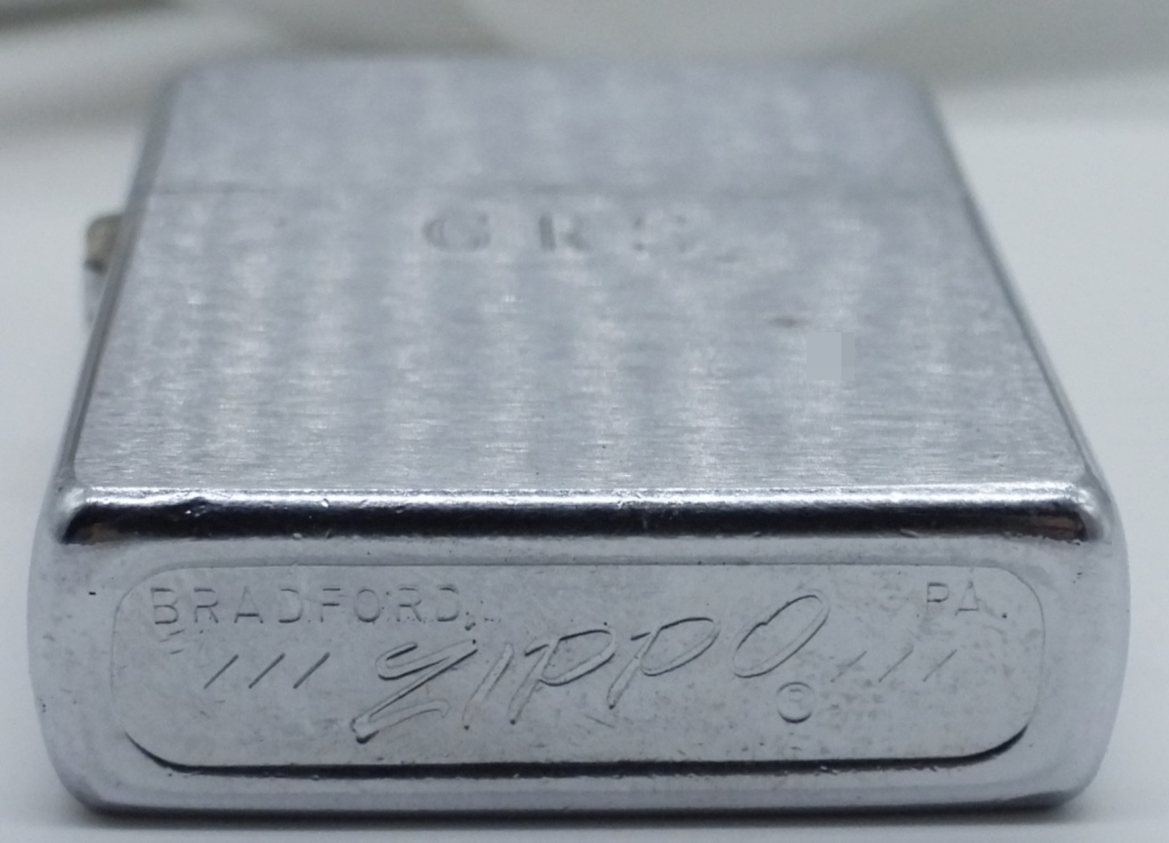 1976 Zippo Brushed Chrome Lighter, Engraved GRS