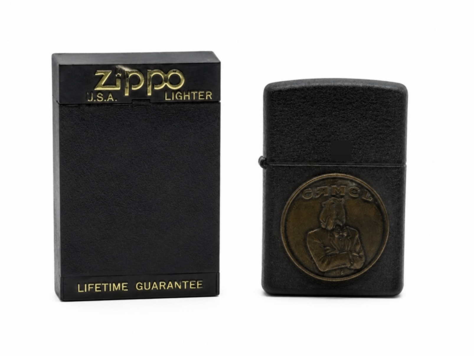 1997 Zippo Black Crackle Camel Emblem Lighter