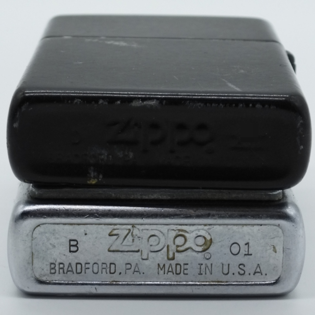 2001 Zippo Moon Mountain & 1997 Black Logo Lighter