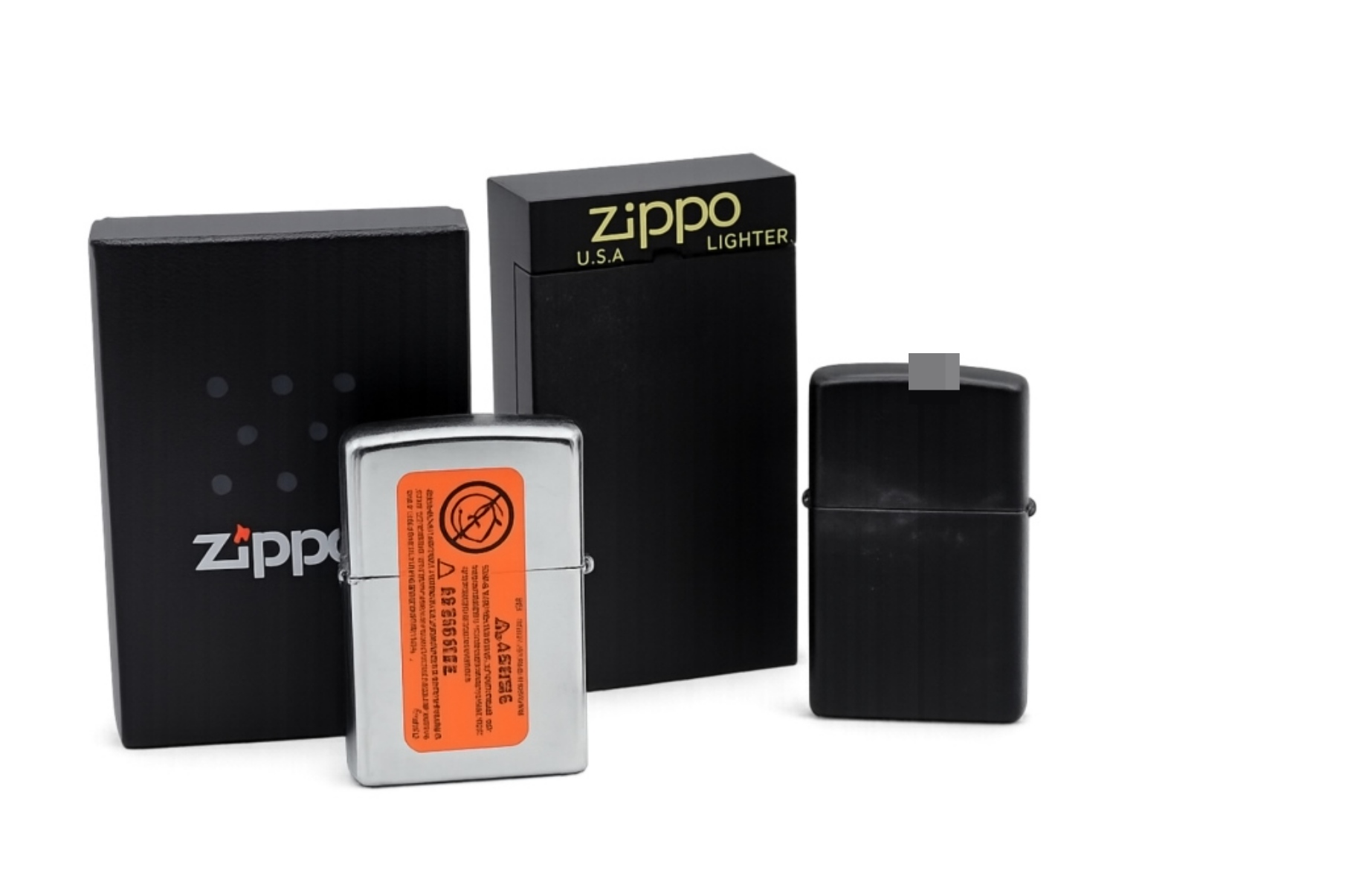 Three Zippo Lighters Compass & Street Chrome
