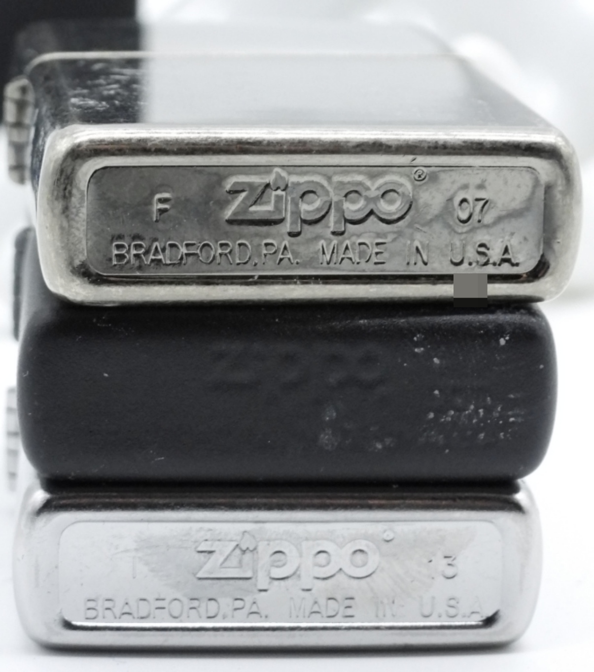 Three Zippo Lighters Compass & Street Chrome