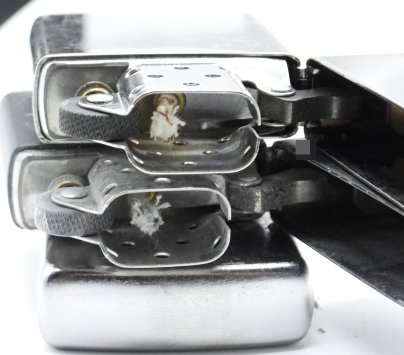 Three Zippo Lighters Compass & Street Chrome