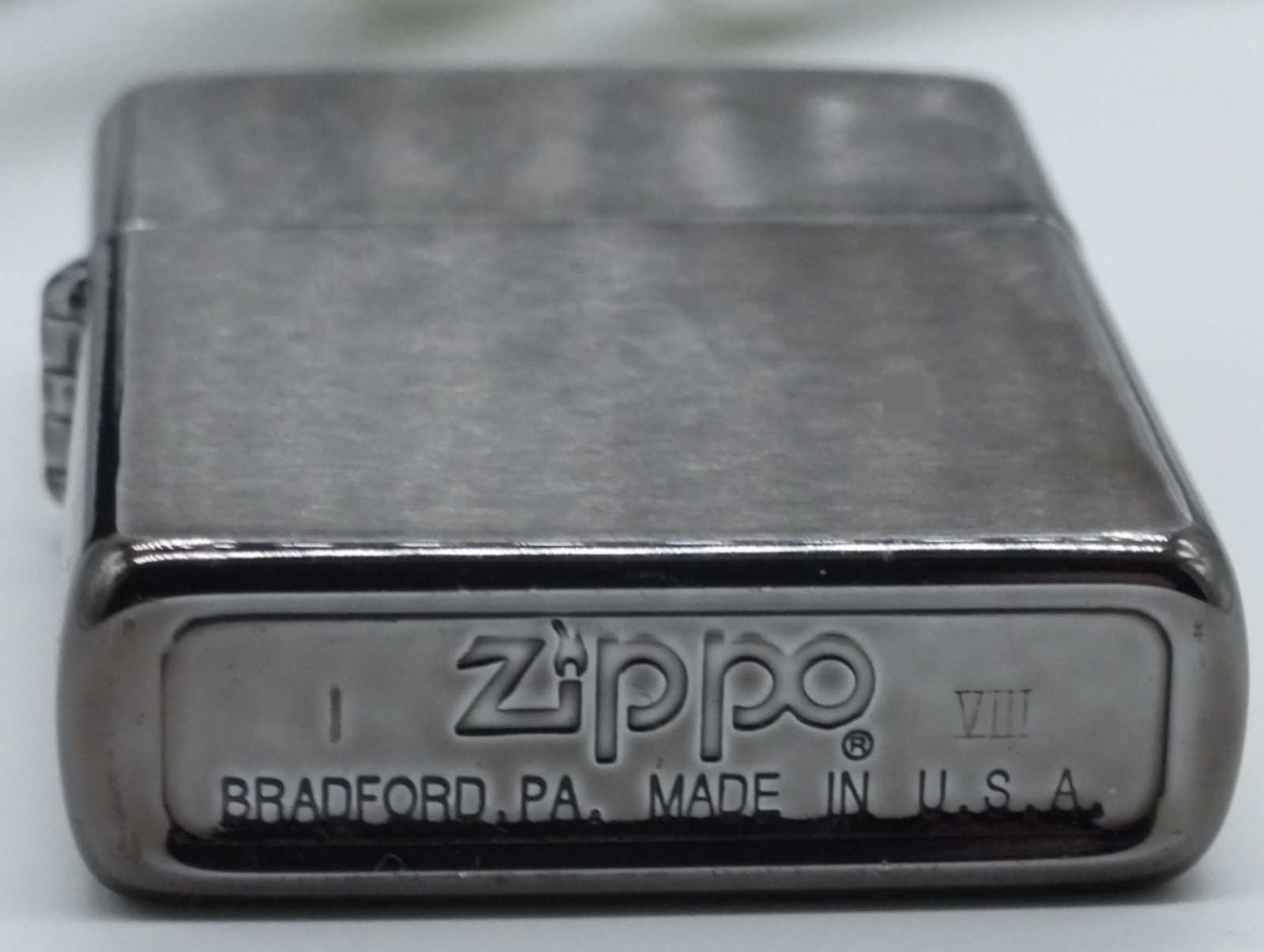 1992 Zippo Regular Black Ice Chrome Lighter