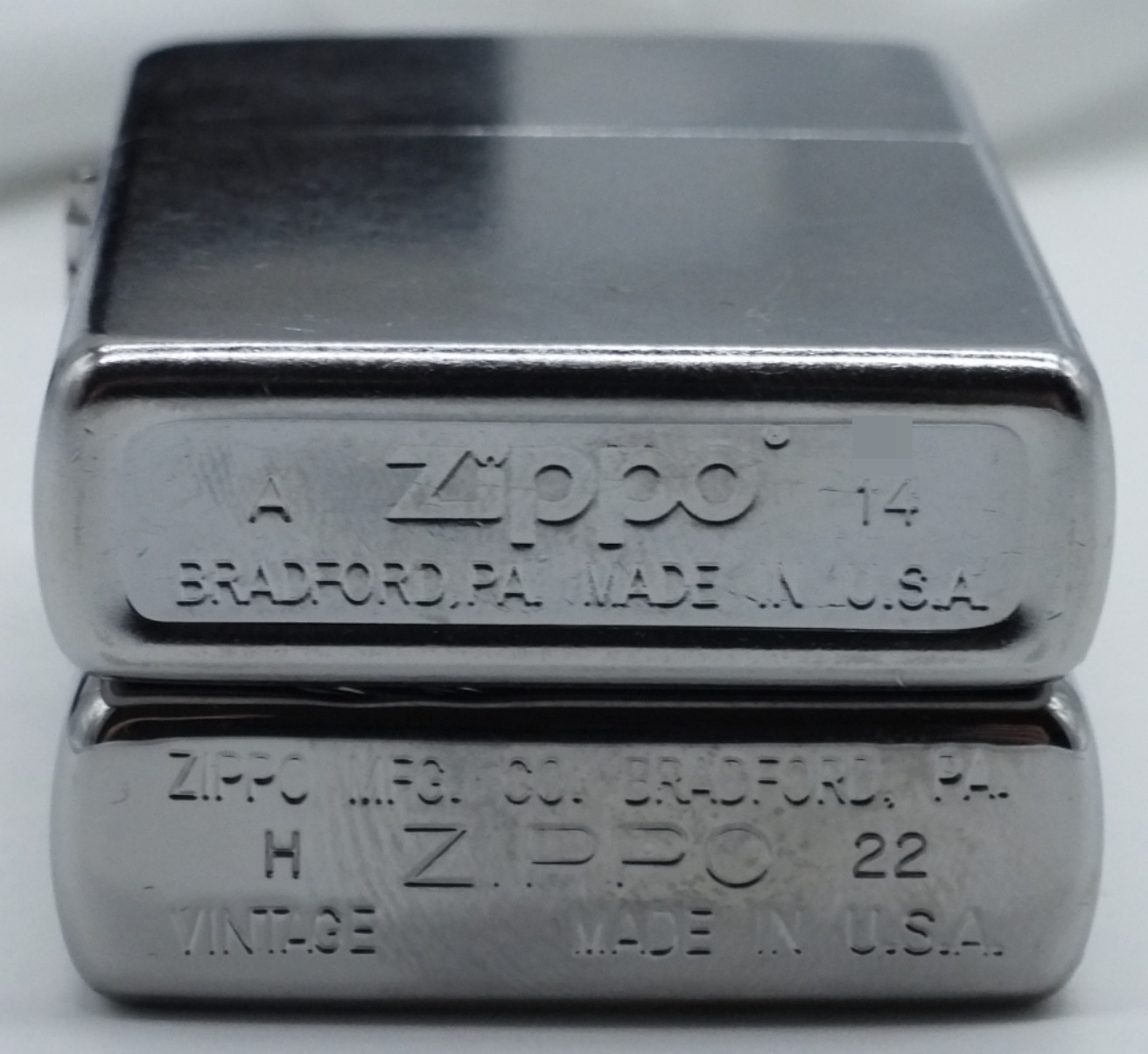 2022 & 2014 Zippo High Polish Chrome Street Chrome