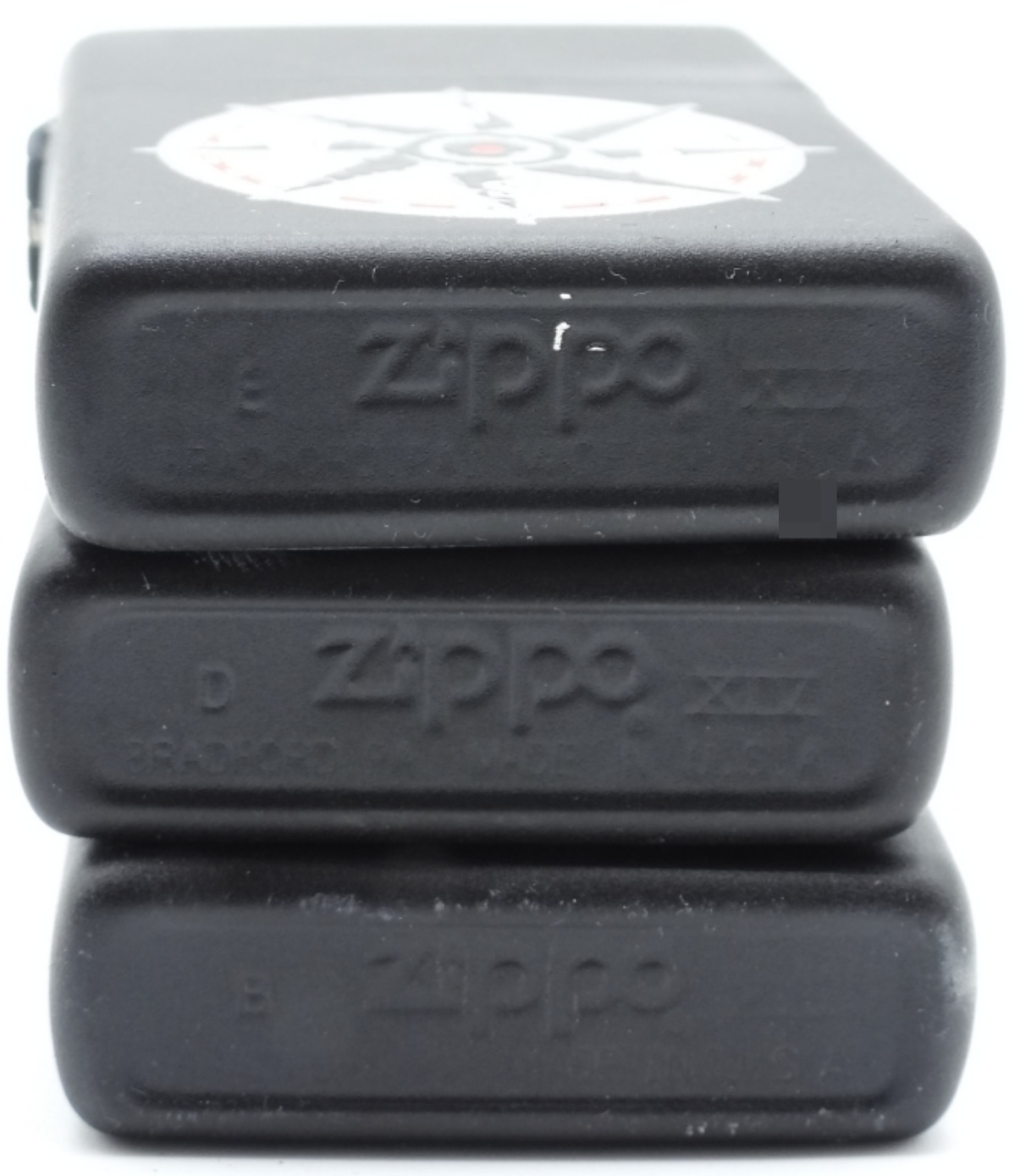 Zippo Compass Rose Lighter Lot - 3 Pieces